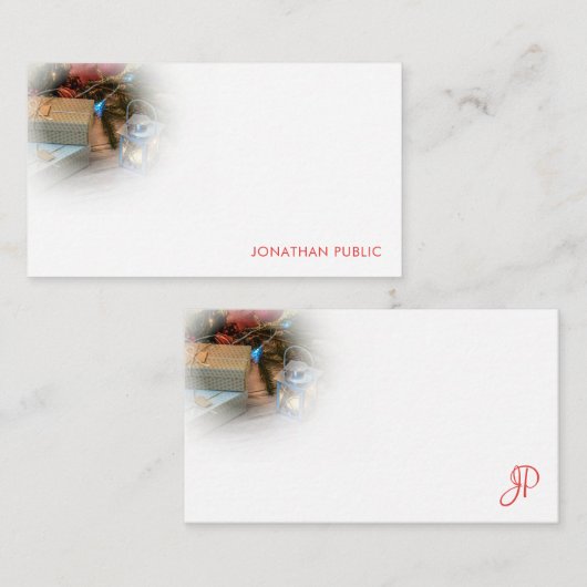 Modèle élégant de monogramme de script de Noël (Devant / Derrière)