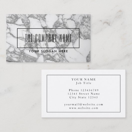 Modèle en pierre de marbre blanc brillant de carte (Devant / Derrière)