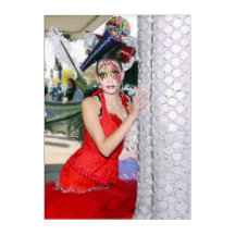 Modèle en Robe Rouge Acrylique Mur Art