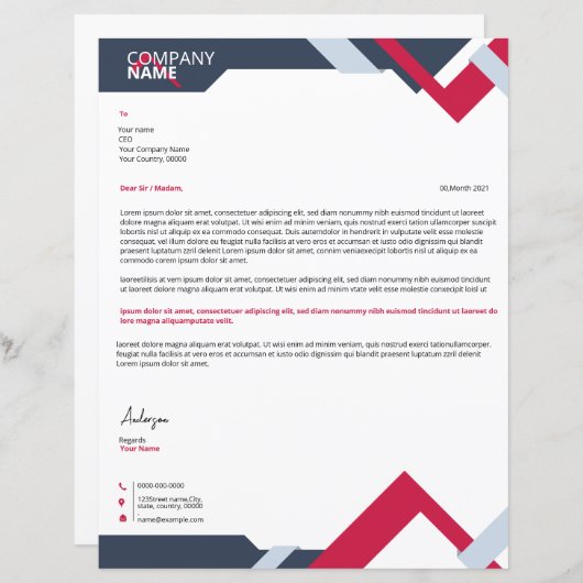 Modèle en-tête Business (Devant / Derrière)