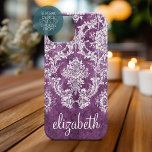 Modèle et nom de Damas Vintage de prune<br><div class="desc">Une motif vintage au design tendance avec des couleurs bijoux et élégance. Les éléments sont plus faciles à customiser lorsque vous remplacez tout le texte et les photos en premier. Si votre art doit encore être ajusté, cliquez sur le bouton Personnaliser. Cela vous mènera à une zone de design où...</div>