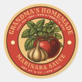 Modèle Étiquette à la sauce marinara fait maison (Devant)