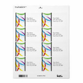 MODÈLE ÉTIQUETTE  ABSTRAIT ARTISTIQUE (Feuille entière)