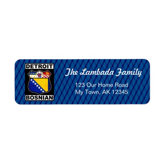 Modèle Étiquette de adresse bosniaque américain de (Devant)
