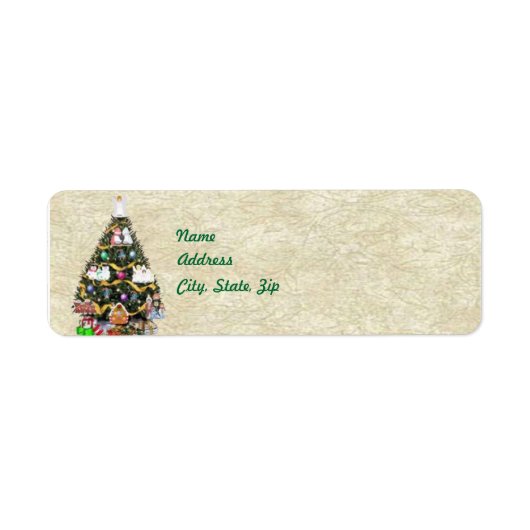 Modèle Étiquette de adresse de l'arbre de Noël (Devant)