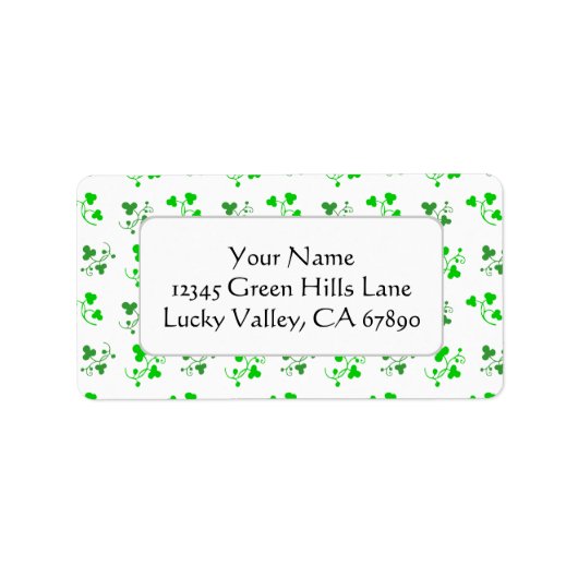 Modèle Étiquette de adresse personnalisé Shamrock  (Devant)