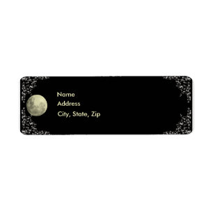 Modèle Étiquette de adresse Pleine lune