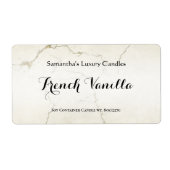 Modèle Étiquette de bougie en marbre crème et or (Devant)