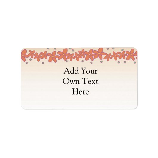 MODÈLE ÉTIQUETTE DE MESSAGERIE FLORALE PEACH (Devant)