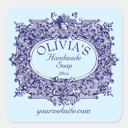 Modèle Étiquette de savon Rococo Cartouche Baroque (Devant)