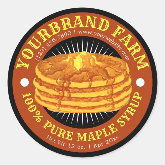 Modèle Étiquette de sirop d'érable à la crêpe (Devant)