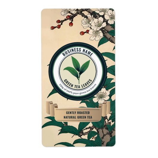 Modèle Étiquette de thé vert japonais (Devant)
