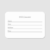Modèle Étiquette d'exposition de la Galerie d'art  (Devant)