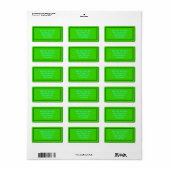 Modèle Étiquette en plastique vert (Feuille entière)