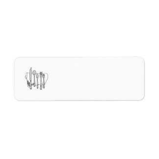 Modèle Étiquette noir blanc Silverware