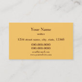 modèle européen de carte de visite d'auteur de rue (Dos)