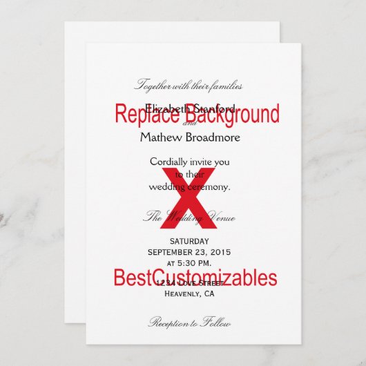 Modèle Faire-part de mariage (Devant / Derrière)