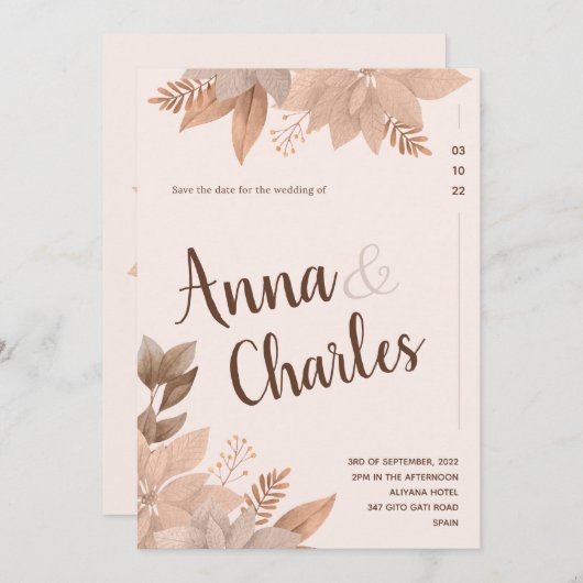 modèle faire-part de mariage (Devant / Derrière)