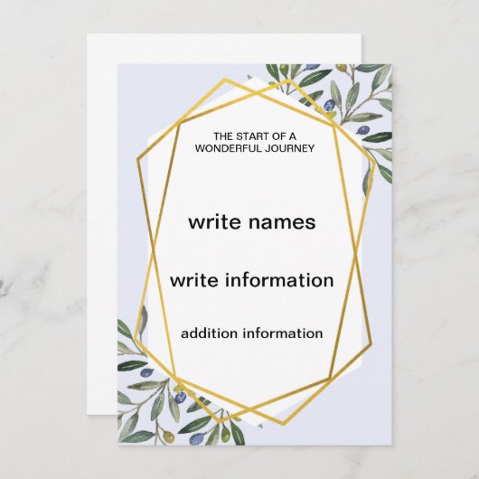 Modèle faire-part de mariage (Devant / Derrière)