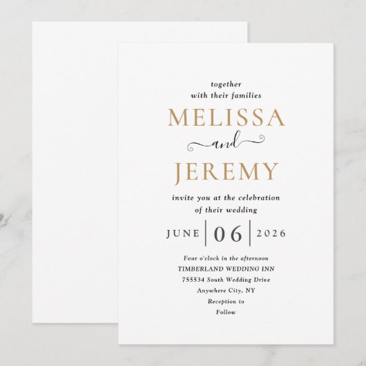 Modèle faire-part de mariage 03 (Devant / Derrière)