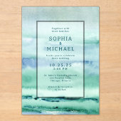 Modèle Faire-part de mariage acrylique aquarelle (Recto)