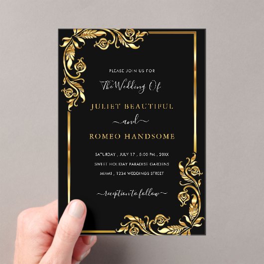 Modèle Faire-part de mariage acrylique noir (In situ (ordinateur de poche))