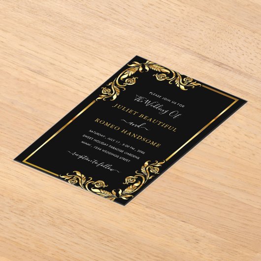 Modèle Faire-part de mariage acrylique noir (Poser)