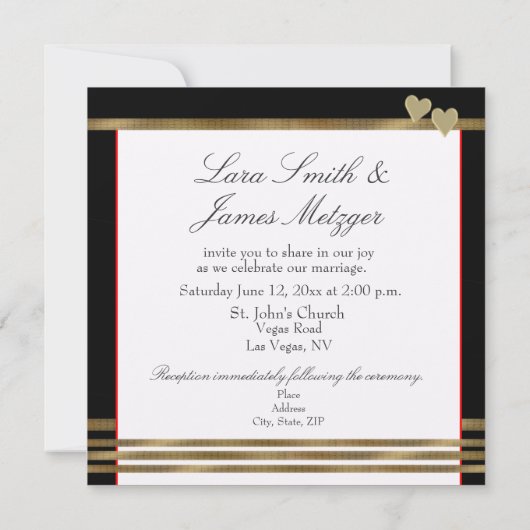 Modèle Faire-part de mariage de Las Vegas (Dos)