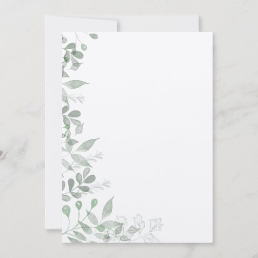 Modèle Faire-part de mariage de verdure (Dos)