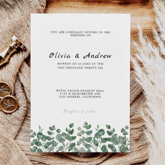 Modèle Faire-part de mariage de verdure