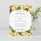Modèle Faire-part de mariage encadré de fleurs (Debout devant)