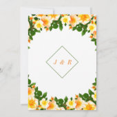 Modèle Faire-part de mariage encadré de fleurs (Dos)