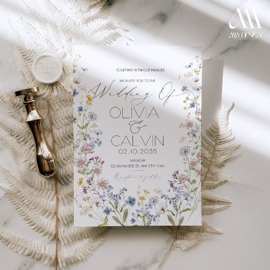 Modèle Faire-part de mariage fleur sauvage