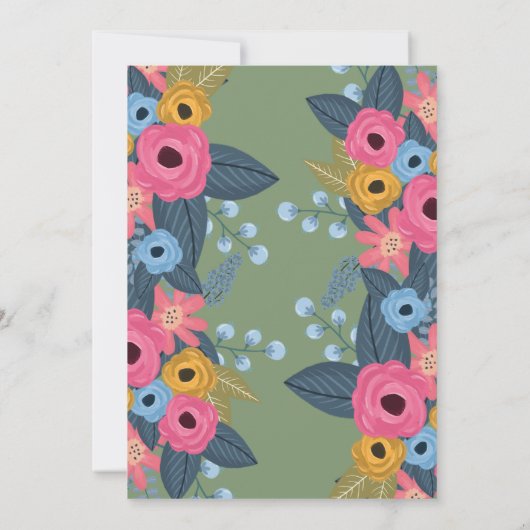 Modèle Faire-part de mariage floral (Dos)