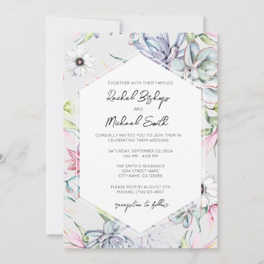 Modèle Faire-part de mariage floral (Devant)