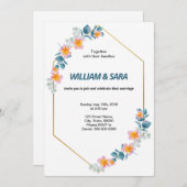 Modèle Faire-part de mariage floral (Devant / Derrière)