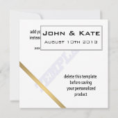 Modèle Faire-part de mariage Gold (Dos)