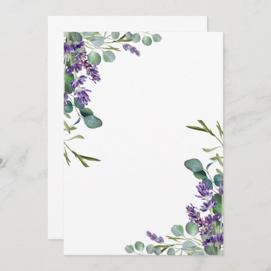 Modèle Faire-part de mariage Lavender Eucalyptus (Devant / Derrière)