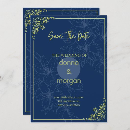 modèle faire-part de mariage, mariage vert invi (Devant / Derrière)