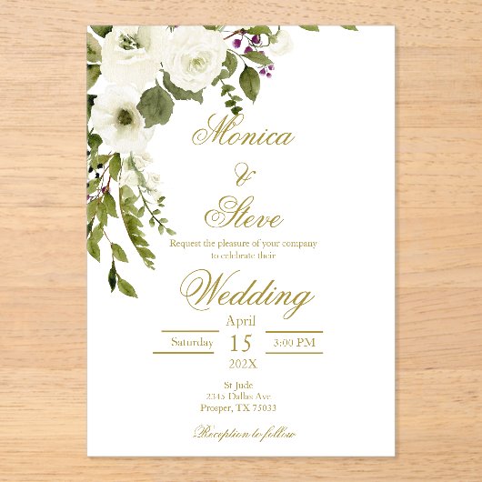 Modèle faire-part de mariage modifiable (Recto)