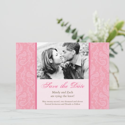 Modèle Faire-part de mariage rose (Debout devant)