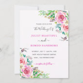 Modèle Faire-part de mariage Rose aquarelle (Devant)