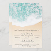 Modèle Faire-part de mariage Tropical Beach Waves (Devant / Derrière)