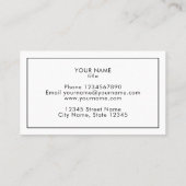 Modèle fait sur commande de carte de visite de (Dos)