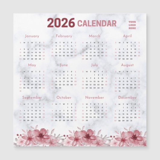 Modèle Fleur 2026 Design de fleurs violettes avec (Devant)