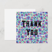 Modèle floral Abstrait - Carte de remerciements (Devant / Derrière)