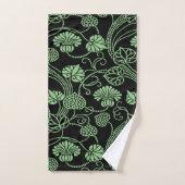 Modèle floral antique noir et vert (Serviette à main)
