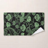 Modèle floral antique noir et vert (Serviette à main)