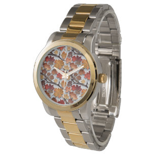 Modèle floral avec feuilles tombés 5 - Montre