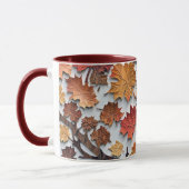 Modèle floral avec feuilles tombés 5 - Mug de café (Gauche)